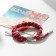 Bracelet "Japan" wicker, flowers, red-pink color