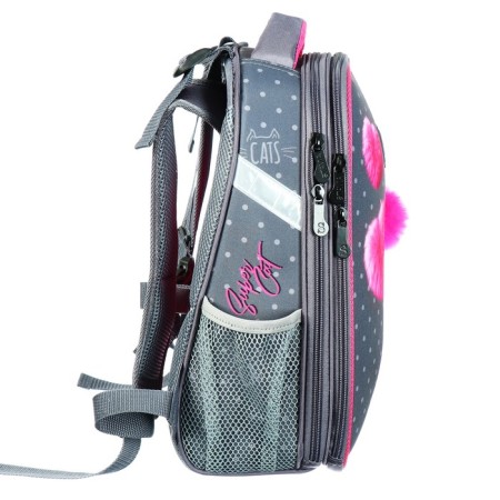 School backpack 38 x 30 x 16 cm, ergonomic back, stavia "black cat", gray-3