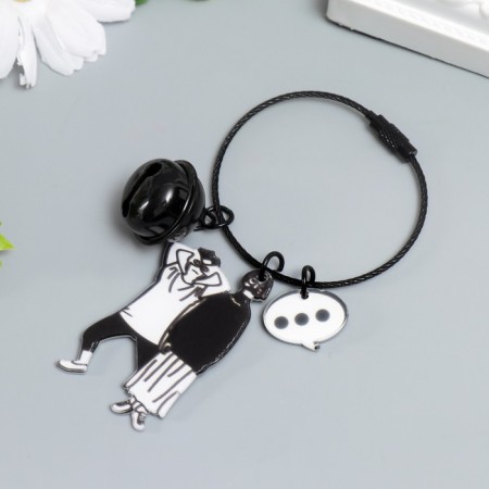 Acryl keychain on a cable with a bell "couple. Millennials" 10x5 cm-2