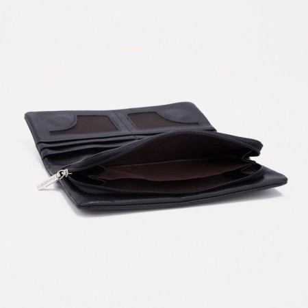 Women's wallet on magnets, black color-4