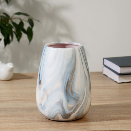 VAZA Ceramics Table "Marika" H-18 cm d-9.5 cm, blue and blue-1