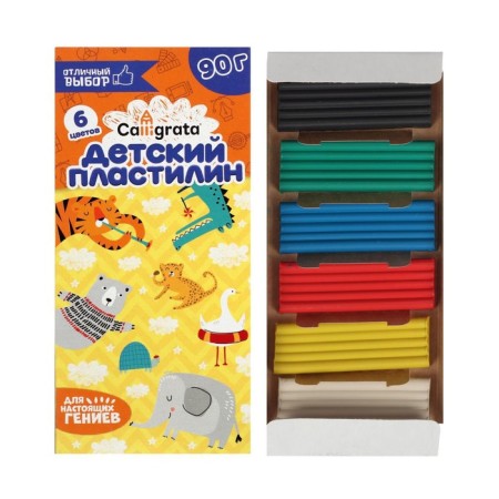 Calligrata plasticine, 6 colors, 90 g