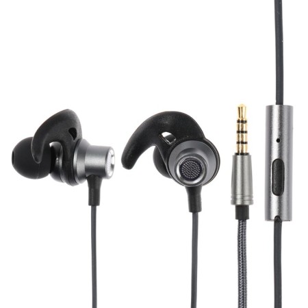 Headphones BLAST BAH-295, microphone, vacuum, 101 dB, 32 Ohm, 3.5 mm, 1.2 m, chrome