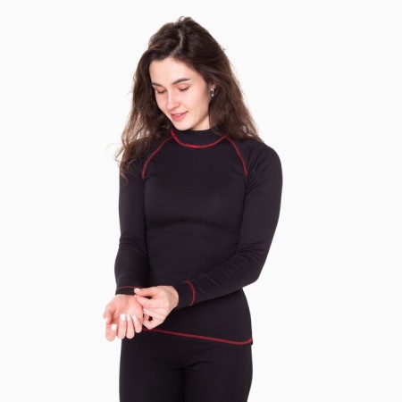 Female thermal underwear (jumper, leggings), black/red color, size 42-2