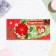 Money envelope "Congratulations!" Cutting, embossing, red flower, 8x17 cm