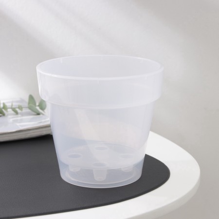 Kashpo for flowers with an insert "Porto", 1.36 l (insert 1.1 l), the color is transparent-6