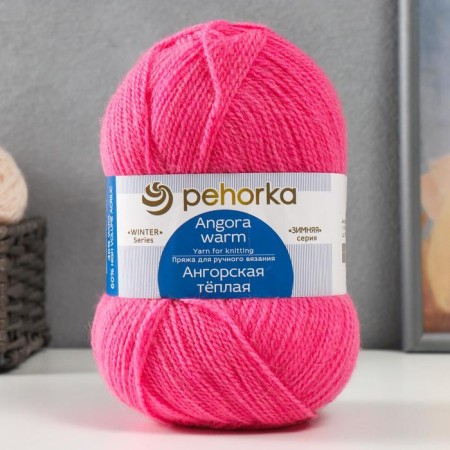 Angora warm yarn 40% wool, 60% acrylic 480m/100g (11 yoke pink)
