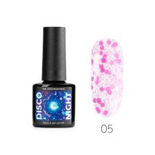 TNL Professional Disco Night Gellax, with color neon mica, No. 5 raspberry rose, 6 ml