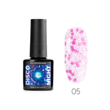 TNL Professional Disco Night Gellax, with color neon mica, No. 5 raspberry rose, 6 ml