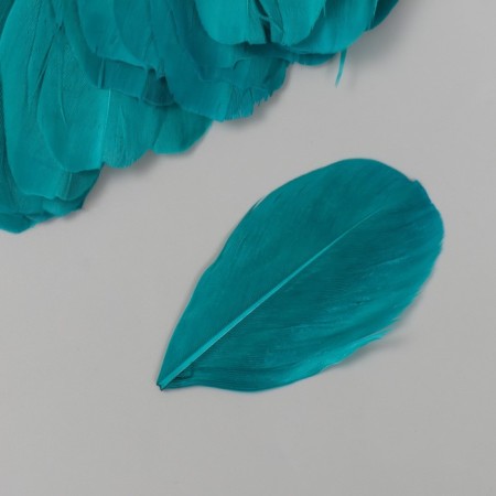 Decorative goose “Emerald” pen in the shape of a sheet set 40 pcs h = 5-7 cm-1