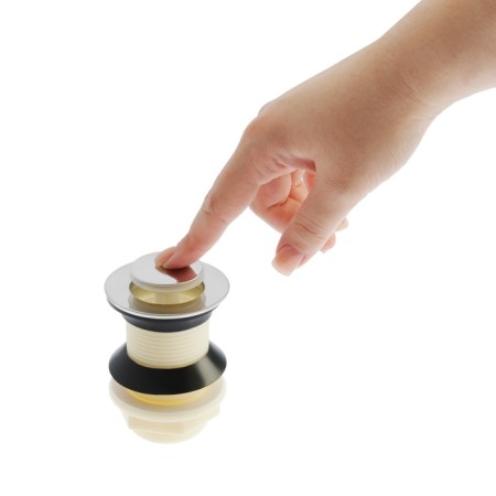 Bottom valve Zein B3, plastic housing, small button, stainless steel, without overflow-12