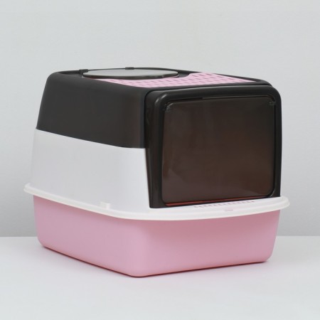 Closed toilet 51 x 34 x 37 cm, pink+scoop (with UV lamp)-1