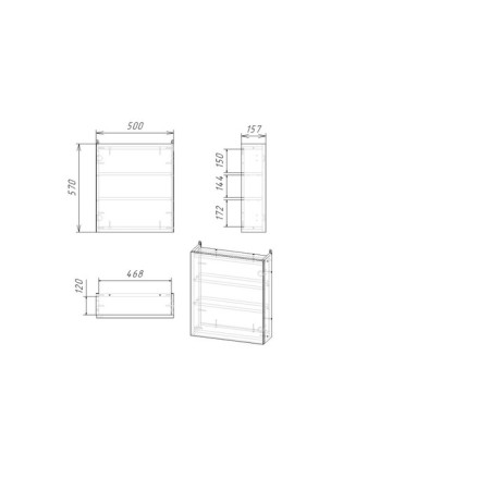 Bathroom mirror "wenge" 15.7 x 50 x 58 cm-4