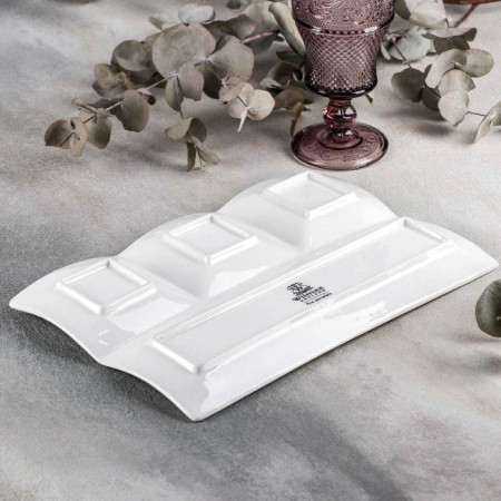 Porcelain 4 cells 4 cells Wilmax, 30 × 20 cm, white color-2