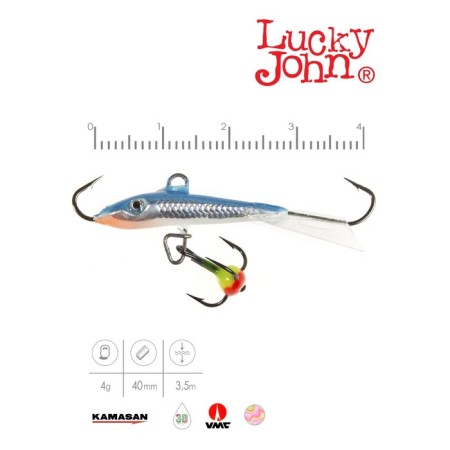 Balancir Lucky John Fin 3 + tee, 4 cm, color 15h blister-1