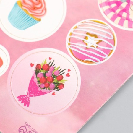 Decor for creativity cardboard "Chips and buttons. Pink" 24 pcs 13x16.5 cm-3