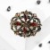 Brooch "Empress", brown color in black gold
