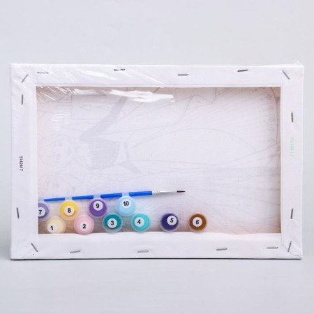 Picture on numbers for children "Anna and Elsa" 20x30 cm, cold heart-3