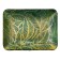 Glass dish "Leaves", 305 × 225 × 25 mm, rectangular, green / gold color