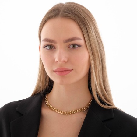 The necklace "volumetric chain" is small, the color is gold, 50 cm-3