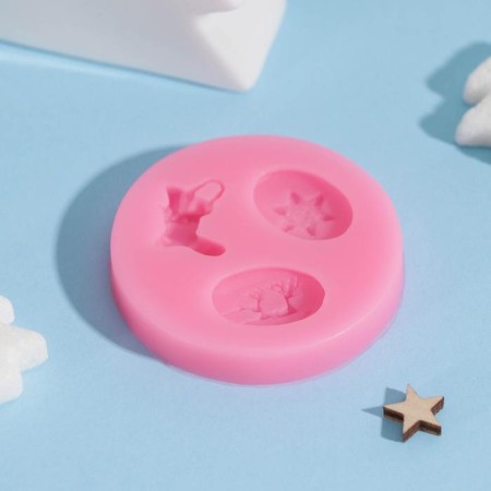 Mold "New Year's fairy tale", silicone, 5.5 × 5.5 × 1 cm, color mix-2