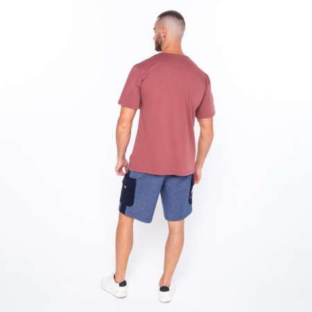 T -shirt male print, brick color, size 46-2