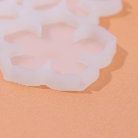 Form for candy "flowers", silicone, 14 × 12 × 0.7 cm, 6 cells, white color-3