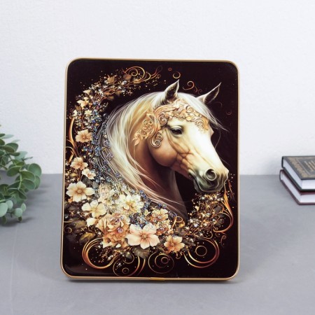 Acrylic painting desktop "Tsarist horse" 25x20 cm