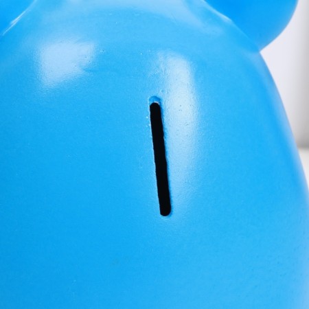 Piggy bank "Bear with the crown" Blue, 17cm-3