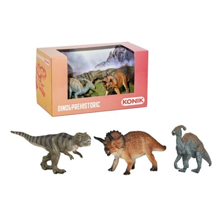 Konik dinosaurs set: tyrannosaurus, tricratops, palazaurolof-1