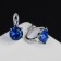 Earrings with rhinestones "Bloom", blue color in silver