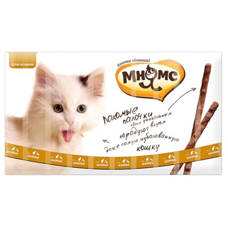 Tiddy sticks Mnyams for cats, with chicken and duck, 13.5 cm, 10 x 5 g