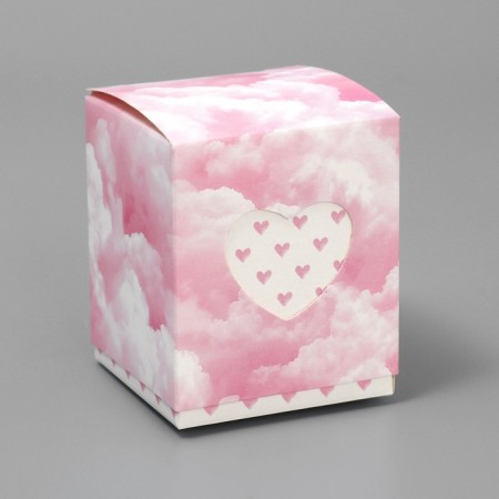 Bonbonnier box, gift packaging, pink clouds, 6 x 7 x 6 cm