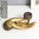 Polystone candlestick for 1 candle "hand with lotus" 9.4x21.5x7 cm