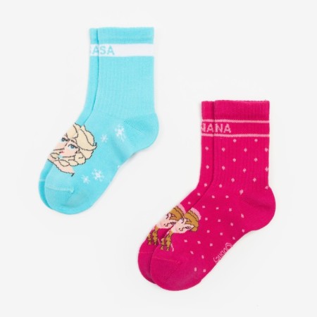 Set of socks "Cold heart", 2 pairs, pink/blue color, 14-16 cm-4