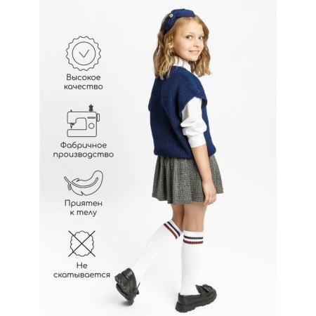 Vest for girl Knit, height 122 cm, blue color-3