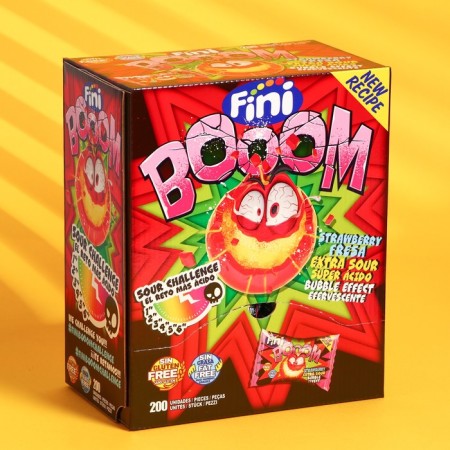 Caramel Lollice Fini "Boom" strawberry sour 5 g-2