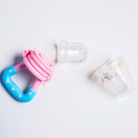 Nibbler "Pony", with silicone mesh, pink/blue color-3