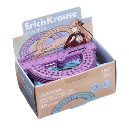 Transporter 10 cm 180 °, Erichkrause "Manga", plastic, opaque, box display, mix-4