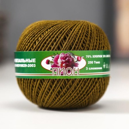 Knitting thread "Peony" 200m/50g 70% cotton, 30% viscose color 3404