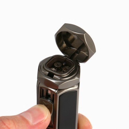Gas lighter for cigars, 4 no flame nozzles, with wind protection, 8.5 x 2.8 cm-5