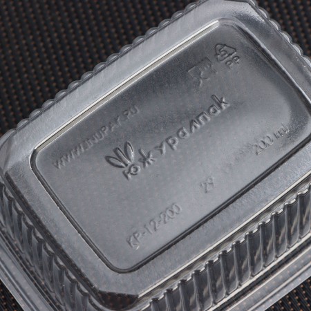 Container Plastic disposable "Yuzhuralpak", KR-12, 200 ml, 112 × 86 × 43 mm, transparent-3