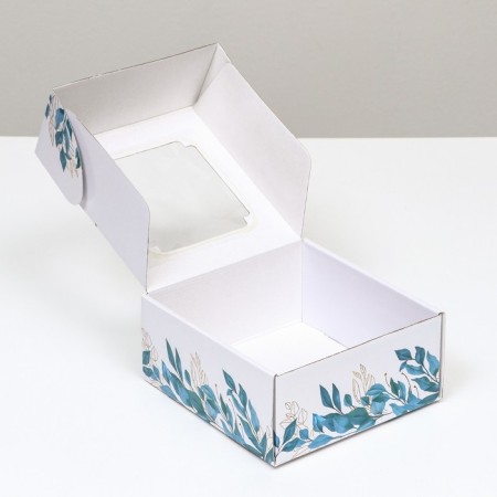 Self -charged box, with a window, "Flowers Dance" 19 x 19 x 9 cm set 5 pcs-3