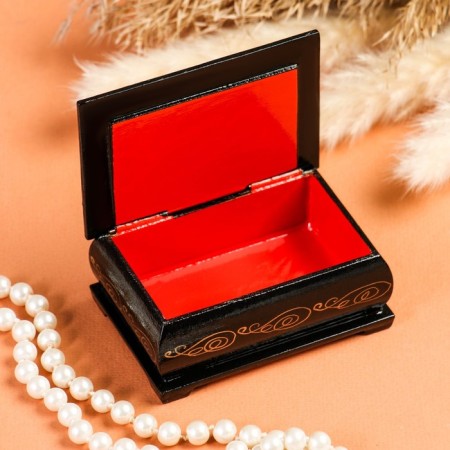 Casket "Pink Roses", 6 × 9 cm, lacquer miniature-1