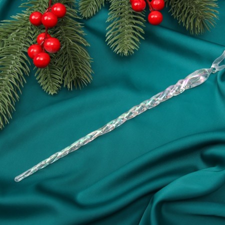 Christmas tree decoration "Washed icicle" 23x1 cm, transparent-1