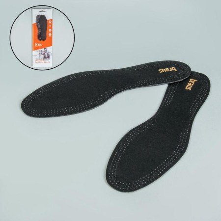 Insoles for shoes, antibacterial, universal, 35-46 size, pair, black color