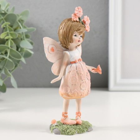 Souvenir Polystone "Girl Feja with flowers in her hair" 7.5x5x14.5 cm-1