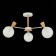 Ceiling EVOLUCE lamp. Sle220702-03. Catania. 3x40 watts, E14, 55x55x35 cm, white color, light wood