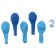 Set of candle in a cake + 5 balls, number 2, blue