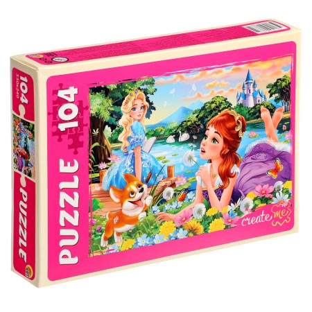 Puzzles "Sisters-Princesses in the meadow", 104 elements